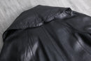 1990s big collar leather coat