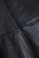 1990s big collar leather coat