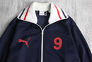 “PUMA” navy stand neck track jacket