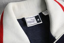 “PUMA” navy stand neck track jacket