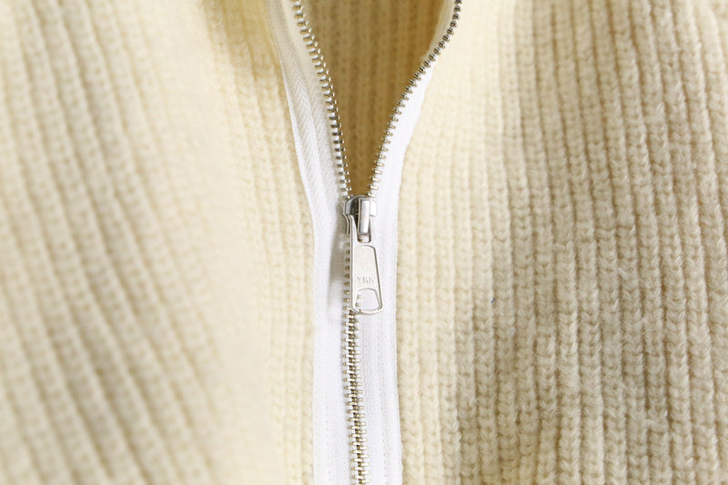 "Re:make" symmetry patchwork fisherman knit jacket