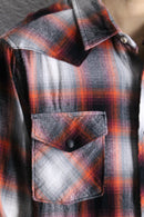 "roebuck & co." western plaid flannel shirt