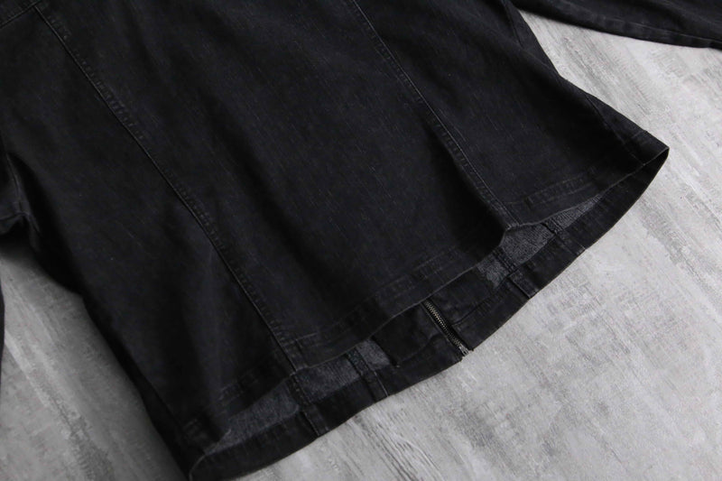stone studded black denim jacket
