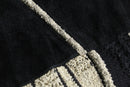 1980-90s SAXONY leather combi henry neck 3D knit pull