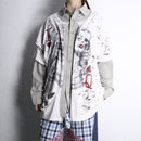 "Re:make" damaged tee docking stripe shirt