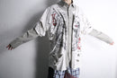 "Re:make" damaged tee docking stripe shirt