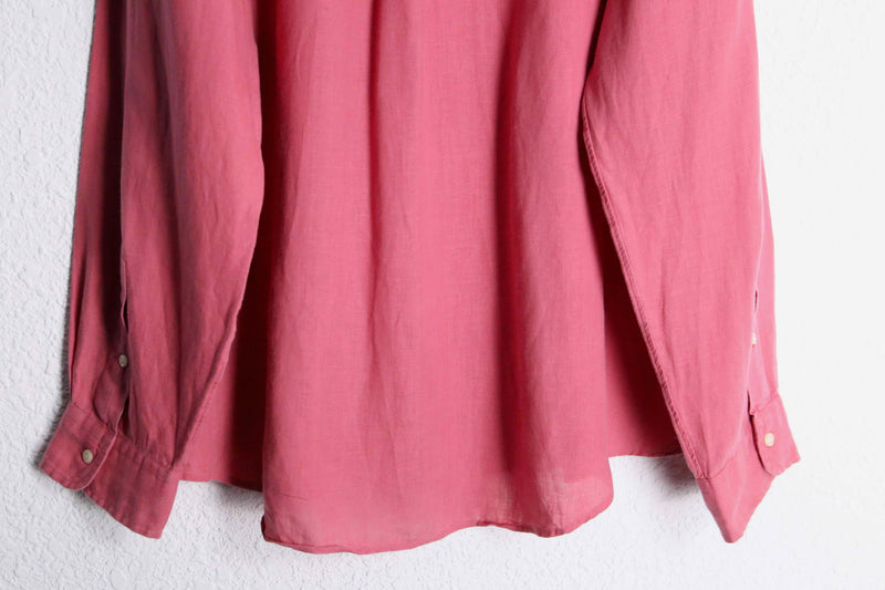 "Ralph Lauren" red color linen L/S shirt