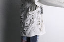 "Re:make" damaged tee docking stripe shirt