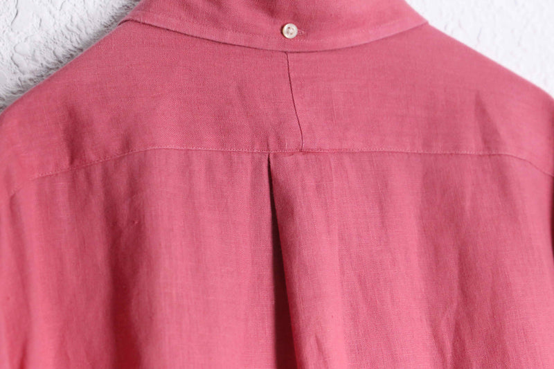"Ralph Lauren" red color linen L/S shirt