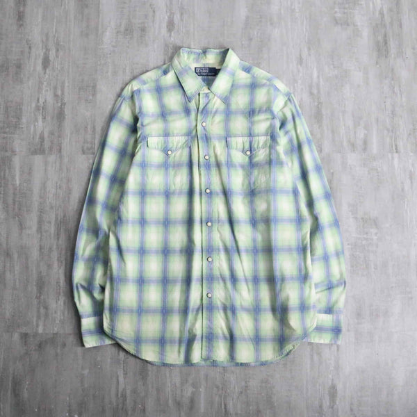 "Polo by Ralph Lauren" ombre check western shirt