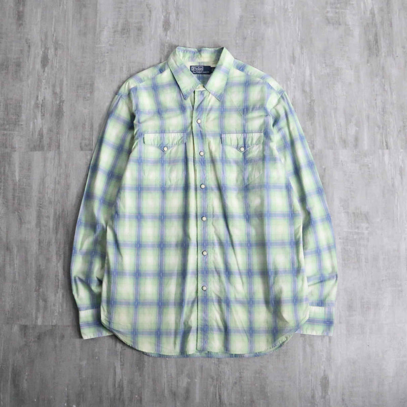 "Polo by Ralph Lauren" ombre check western shirt