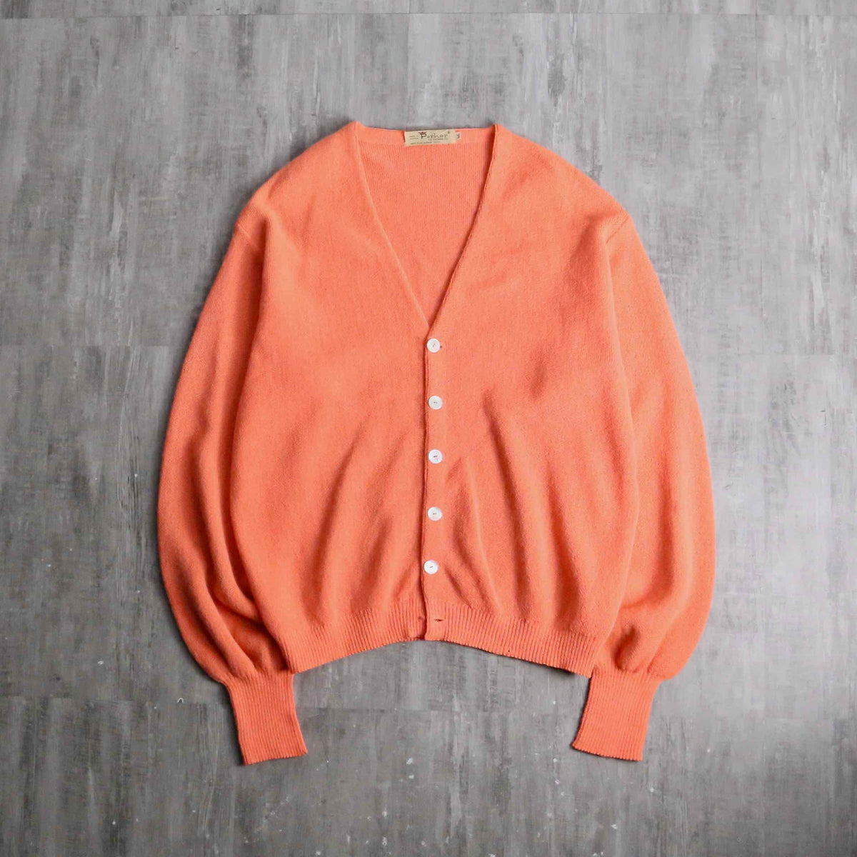 70's terracotta orange alpaca wool cardigan