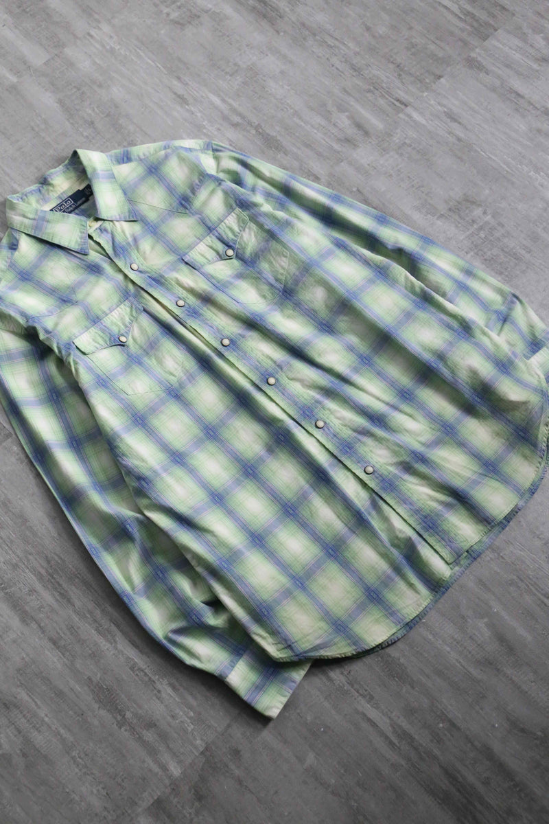 "Polo by Ralph Lauren" ombre check western shirt