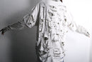 "Re:make" damaged tee docking stripe shirt