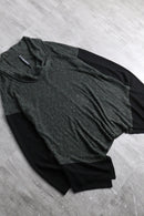 gray × black rib knit