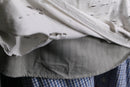 "Re:make" damaged tee docking stripe shirt