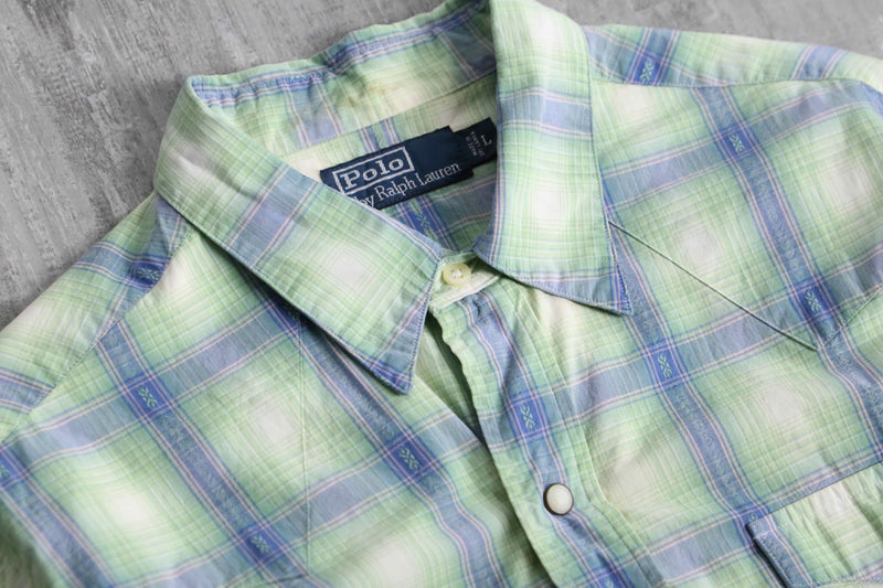 "Polo by Ralph Lauren" ombre check western shirt