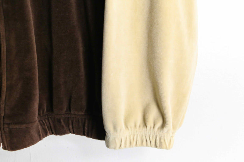 “ECKO” bicolor loose velourstrack jacket