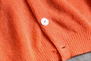 70’s terracotta orange alpaca wool cardigan