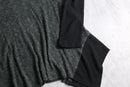 gray × black rib knit