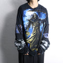"Re:make" skull design layered long sleeve tee
