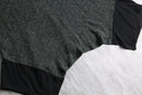 gray × black rib knit