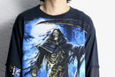 "Re:make" skull design layered long sleeve tee
