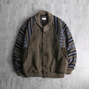 geometric stripe switch design shawl jacket