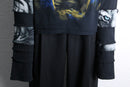 "Re:make" skull design layered long sleeve tee