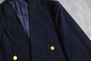 navy color gold button double breasted blazer