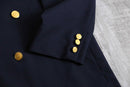 navy color gold button double breasted blazer