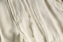 linen rayon ivory wide cargo pants