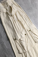 linen rayon ivory wide cargo pants