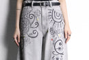 paint design denim pants