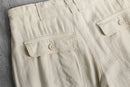 linen rayon ivory wide cargo pants