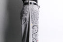 paint design denim pants