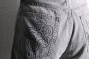 paint design denim pants