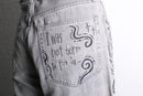 paint design denim pants