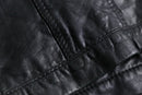 black lamb leather collarless single jacket