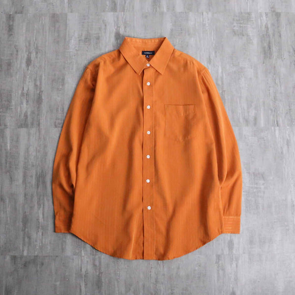 “Craft & Barrow” orange woven stripe poly shirt