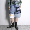 ''Re:make''patchwork design shorts