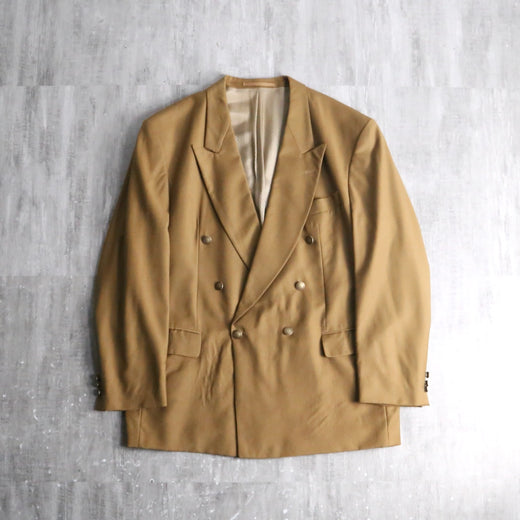 camel brown double-breasted tailored jacket