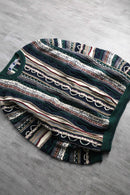 green tone stripe 3D design knit