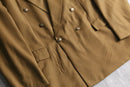 camel brown double-breasted tailored jacket