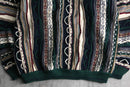 green tone stripe 3D design knit