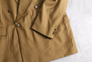 camel brown double-breasted tailored jacket