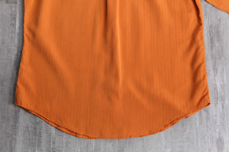 “Craft & Barrow” orange woven stripe poly shirt