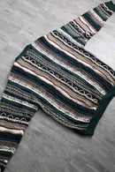 green tone stripe 3D design knit