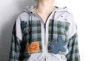 ''Re:make''shirt docking flower zip hoodie