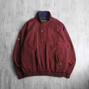 bordeaux stand collar pull over jacket